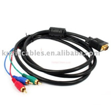 VGA para 3 RCA cabo para PC RGB LCD HDTV